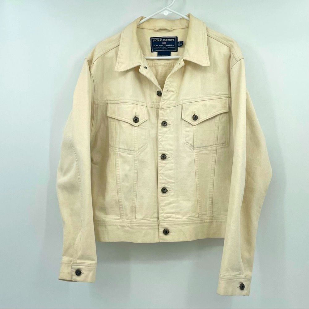 Ralph Lauren Polo Sport Cream Jean Jacket Size XL - Picture 2 of 11